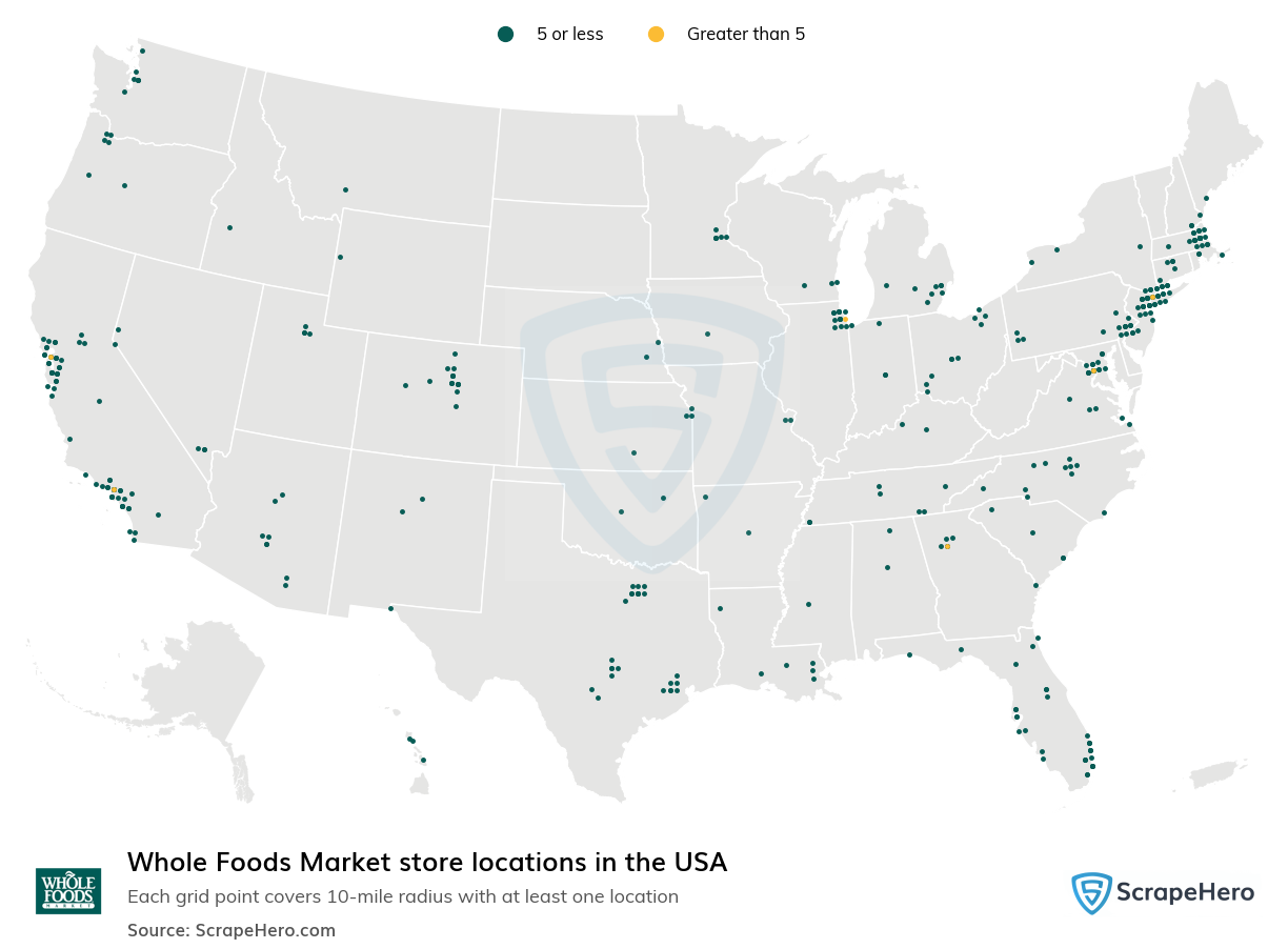 Map of  locations in the United States in 2025